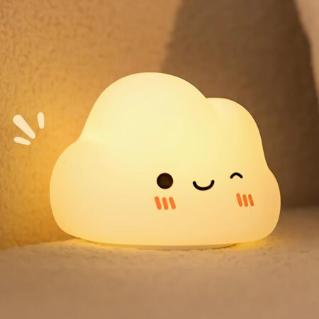 Cloud-Shaped Silicone Night Light with Timer and Touch Control
