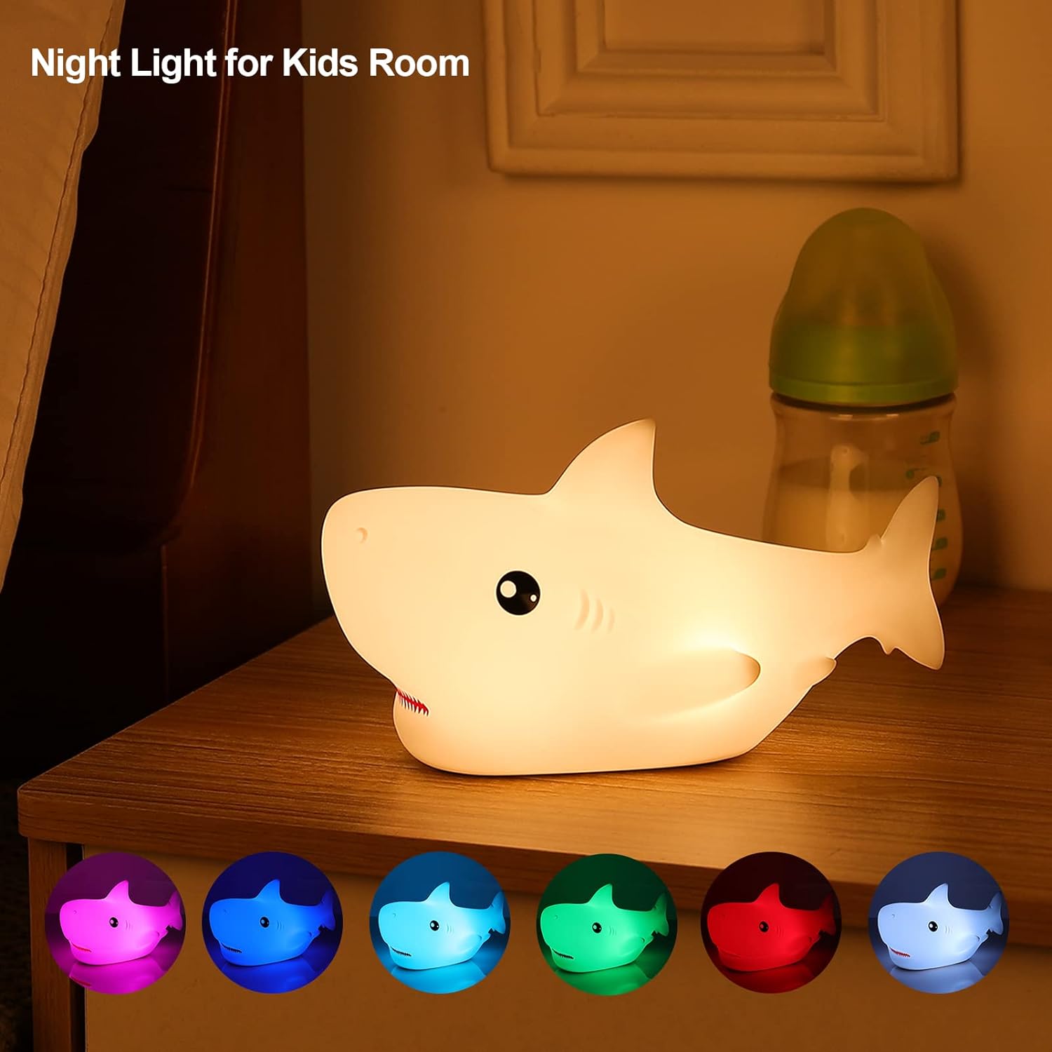 Shark-Shaped Silicone Night Light for Kids - Image 2