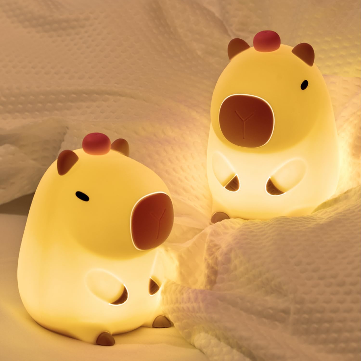 Capybara-Shaped LED Night Light with Touch Sensor - Image 2