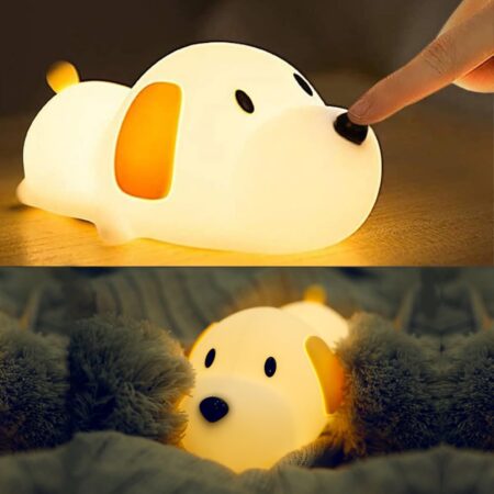 Dog-Shaped Silicone Night Light with USB Charging