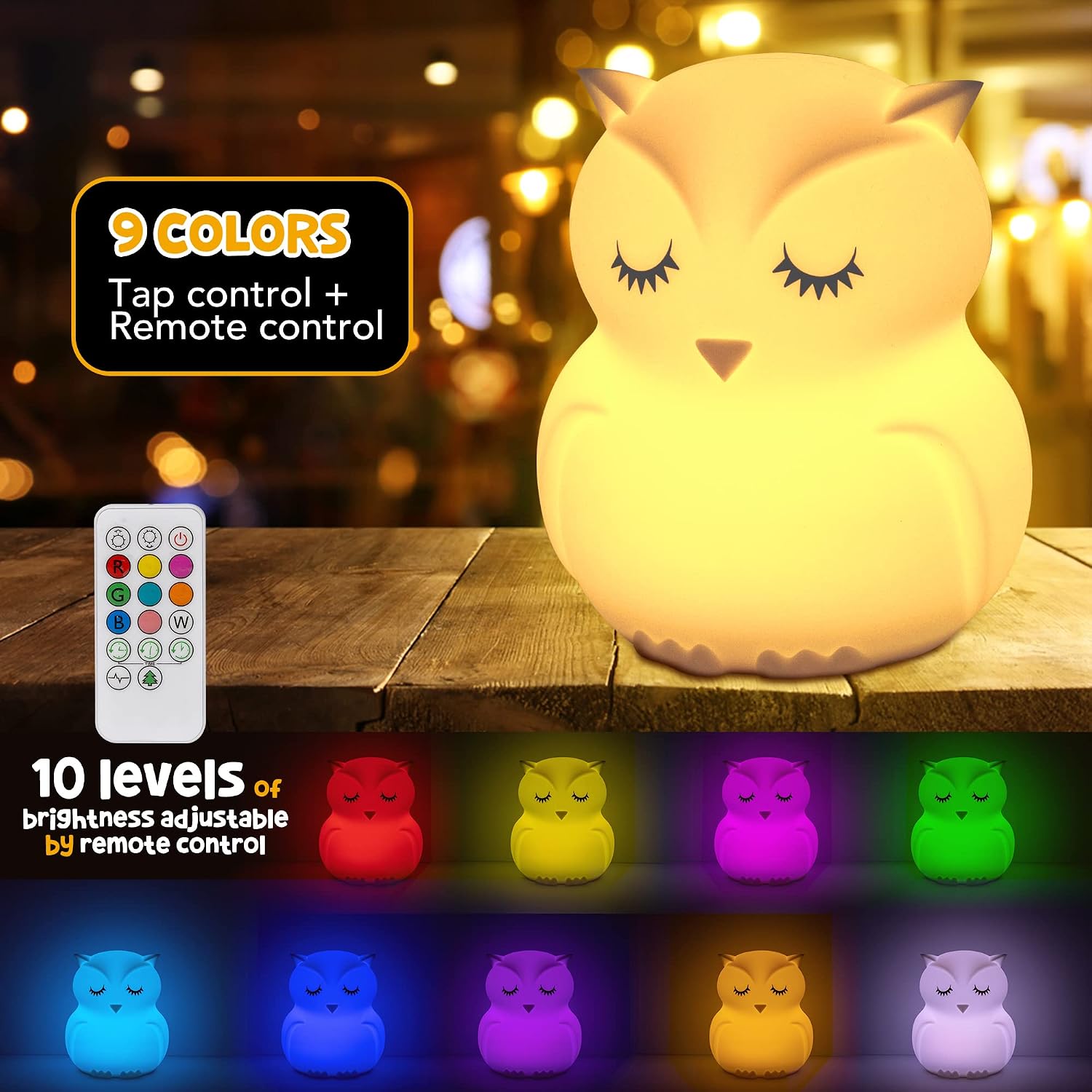 Owl-Shaped Silicone Night Light with Remote Control - Image 2