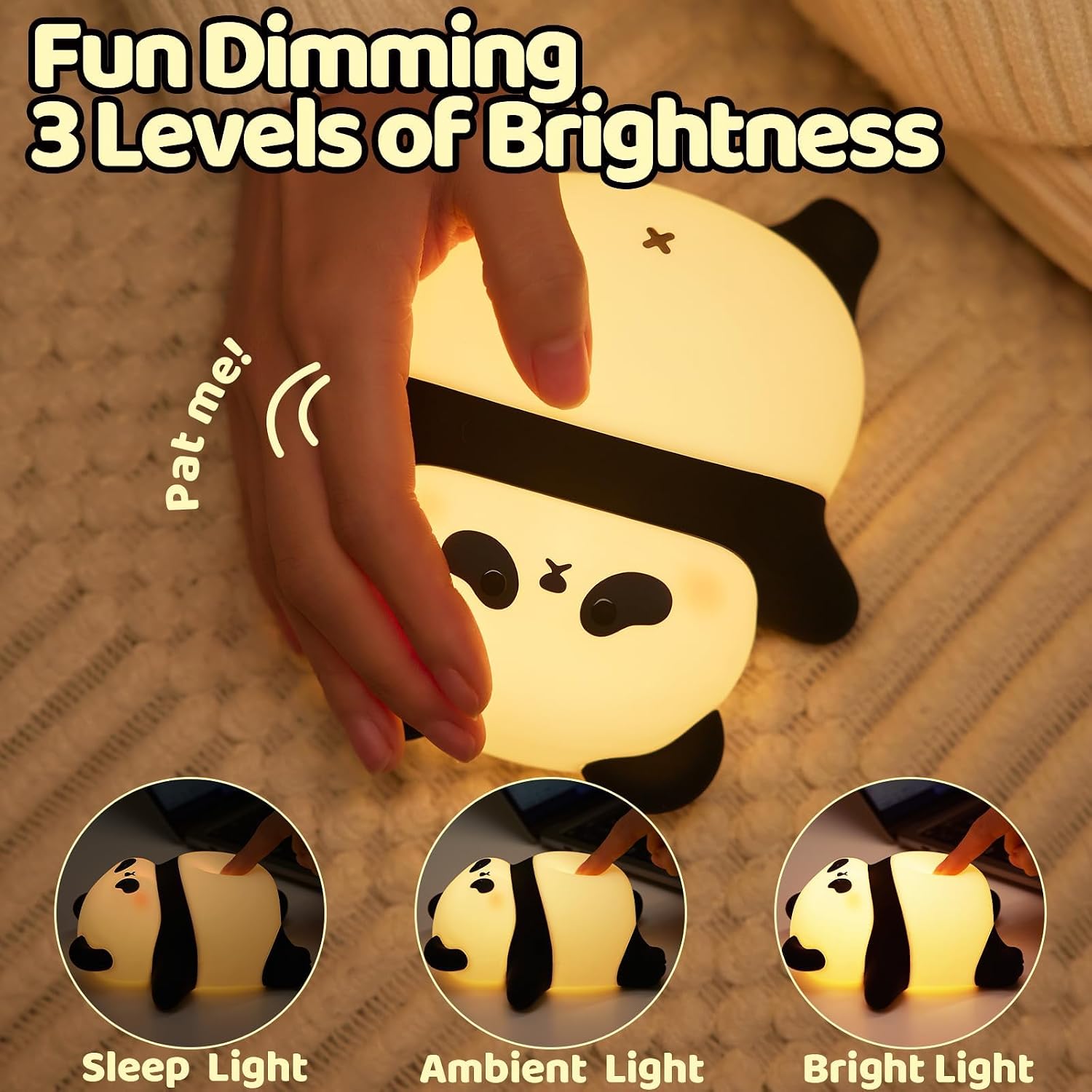 Rechargeable Panda Silicone Night Light with Timer - Image 2