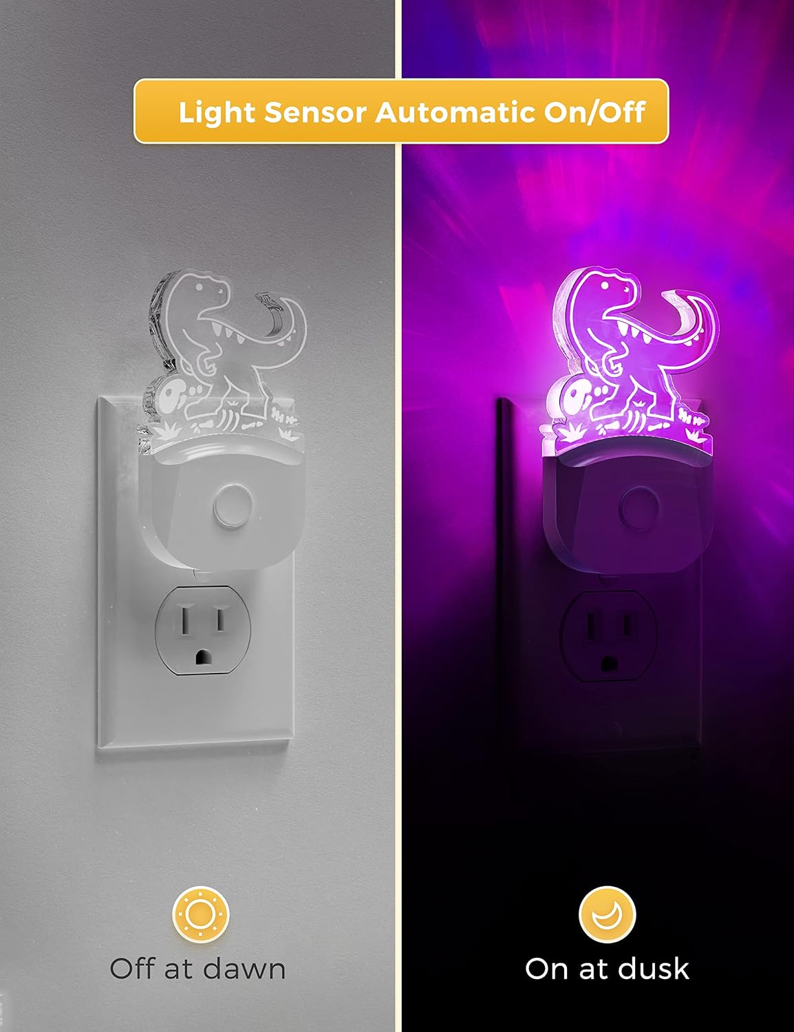 Dinosaur LED Plug-In Night Light - Image 2