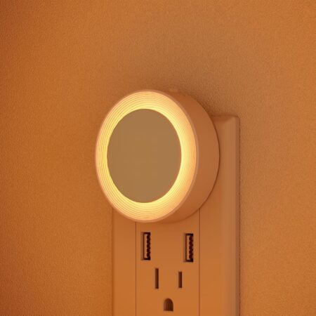 Amber LED Plug-In Night Lights for Kids