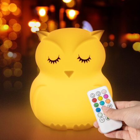 Owl-Shaped Silicone Night Light with Remote Control